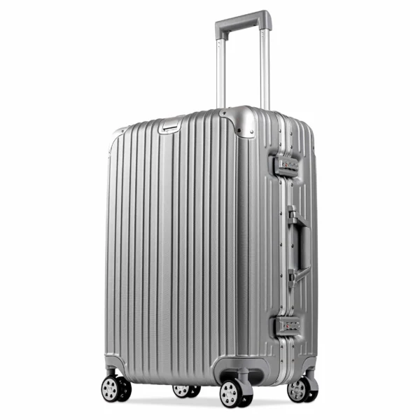L Größe ABS Koffer | Geräumig, langlebig und ideal für längere Reisen | Elegantes Silber