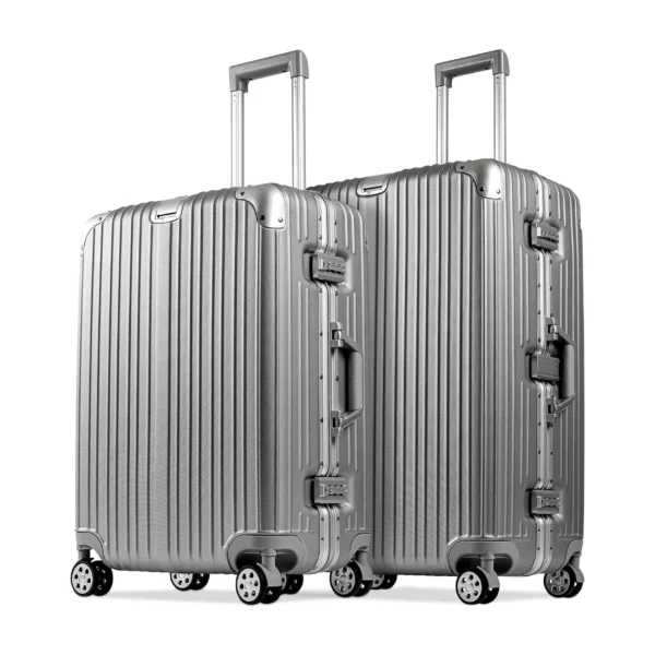 L + XL Größe ABS Koffer-Set | Maximaler Stauraum für Familienabenteuer | Silberne Exzellenz