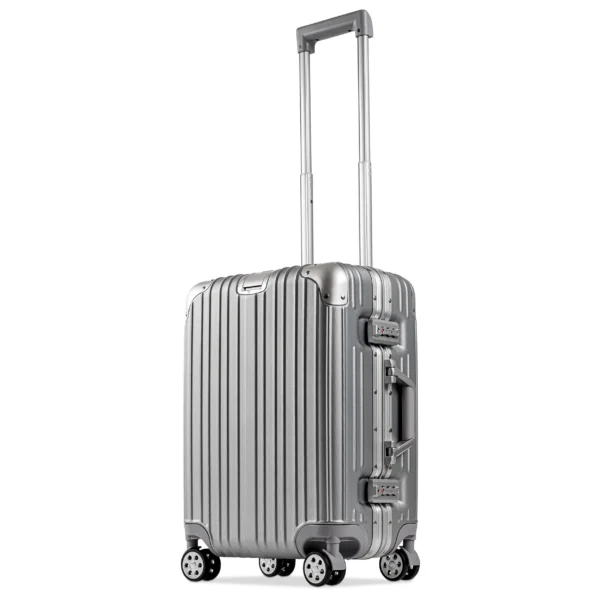M Größe ABS Koffer | Perfekt kompakt für spontane Reisen | Elegantes Silberdesign