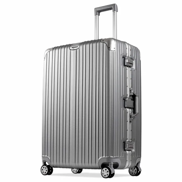 XL Größe ABS Koffer | Extra Platz für lange Reisen | Premium Silber-Finish